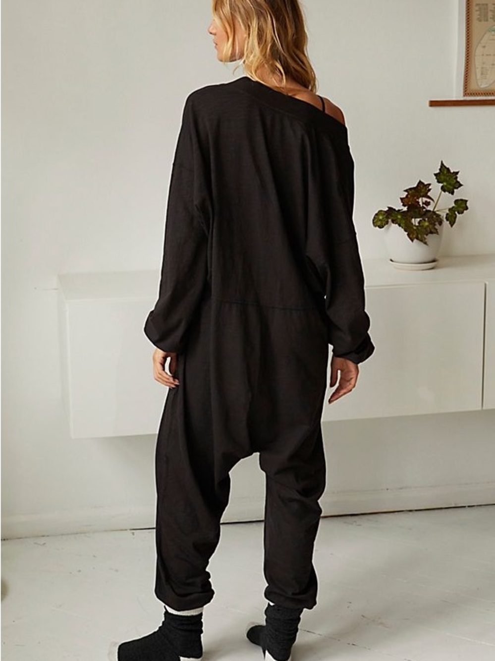 Free People Black V‑Neck Swim Coverup Romper - Picture 3 of 9